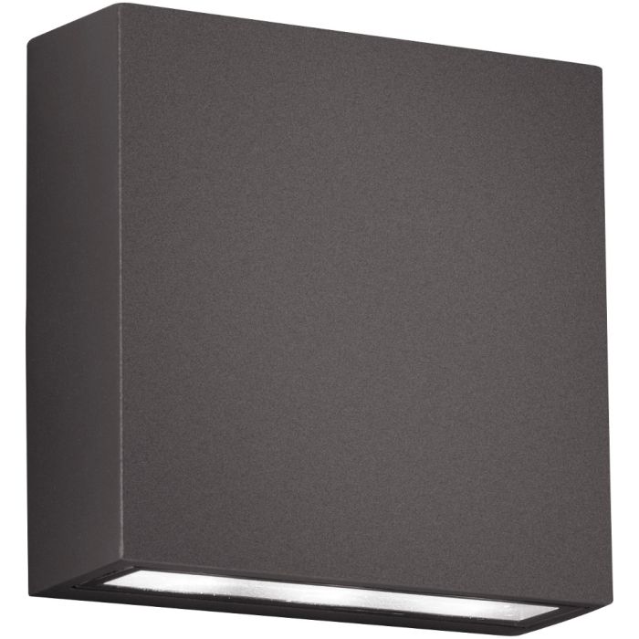 Trio Thames 229360242 antracietgrijze platte vierkante wandlamp voor buiten met up en downlight