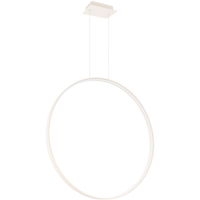 Hanglamp Rio beige cirkelvormige spiegellamp met een diameter van 78 cm en geïntegreerde LED aan de binnenzijde van de ring