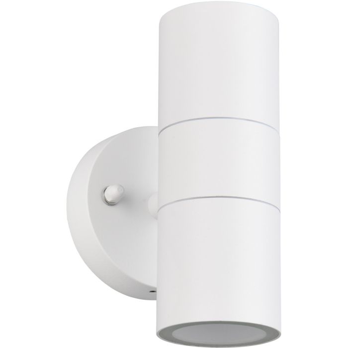 Trio Turia witte cilindervormige up down wandlamp van 16,5 cm hoog voor buiten