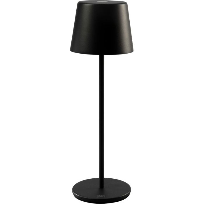 Konstsmide Vence mat zwarte tafellamp voor buiten van 32 cm hoog met touchdimmer op de kop