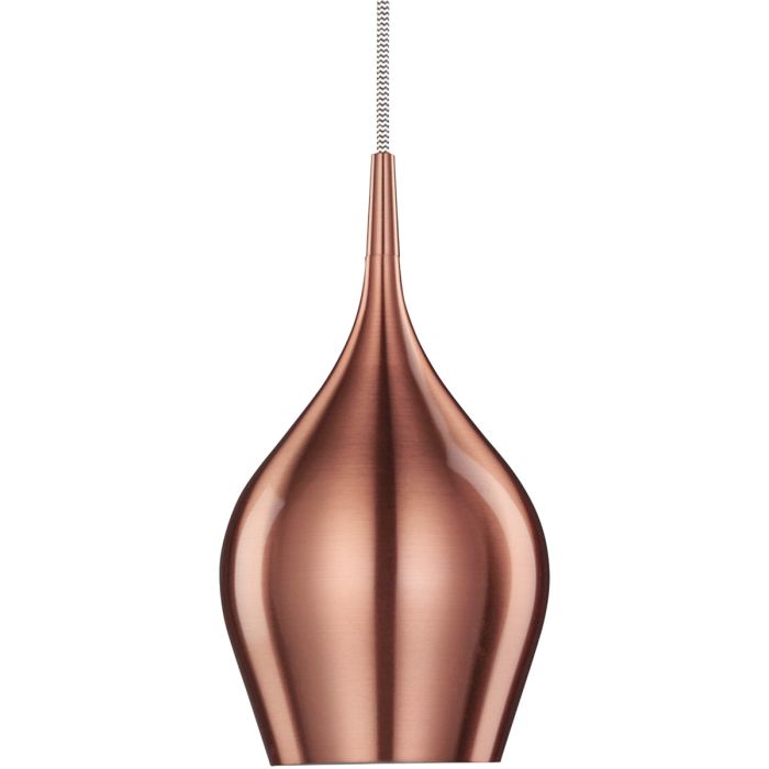 Searchlight Vibrant 6461-12CU rose koperkleurige hanglamp met een diameter van 12cm van glimmend metaal