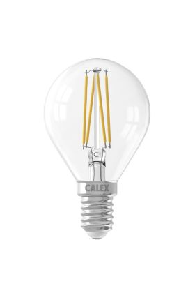 1101004200 8712879152293 Calex Kogel P45 Helder Straight filament 220-240V 4.5W 470lm 2700K E14 Dimbaar met LED dimmer