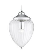 Searchlight Moscow 1091CC chroom kleurige hanglamp met ribbelglas in druppelvorm