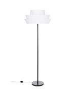 Britop Amar 1235014 zwarte vloerlamp met witte kap van textiel
