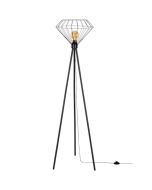 Britop Raquelle 12570104 zwarte vloerlamp met kap van metaaldraad