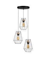 Britop Endorfina 1321304R hanglamp met drie kappen van metaaldraad
