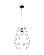 Britop Endorfina 132219104 hanglamp van metaaldraad en eikenhout