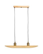 Elobra Colombia retro 139486 eikenhouten hanglamp met bronzen fittingen