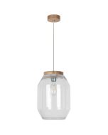 Britop Vaso 169010174 eikenhouten hanglamp met glazen kap