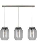 Britop Vaso 169120357 grijs grenen hanglamp met rookglas