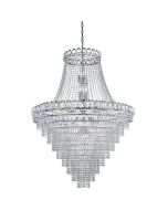 Searchlight Louis Phillipe 1711-102CC grote chromen zakkroonluchter van kristal met een diameter van 100cm