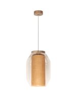Britop Vaso jute 179010174 eiken hanglamp met jute en helder glas