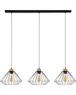 Britop Raquelle 187119304 zwarte hanglamp met eikenhout