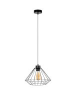 Hanglamp Raquelle 187149104 zwarte hanglamp van metaaldraad