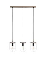 Britop Netuno 18717593587 zwart met zilver hanglamp met grijs grenen