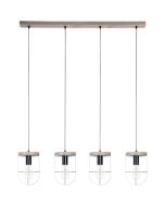 Britop Netuno 1871759457 zwart met zilver hanglamp met grijs grenen