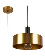 Searchlight Knox 20223-1GO goudkleurige ringvormige hanglamp met globelamp