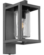 Trio Lunga 212060142 antracietgrijze buitenlamp met vierknte hangende lantaarn en helder cilindervormig glas