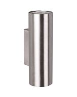 Trio Marley 212400207 staalkleurige buisvormige wandlamp van metaal voor twee GU10 lampen