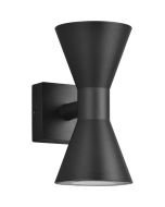 Trio Ardas 212560232 mat zwarte wandlamp voor buiten met twee kegelvormige uiteinden voor up en down verlichting