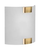 Trio Pura 212700104 mat glazen halfronde wandlamp met messing houders