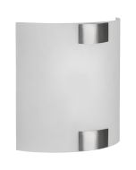 Trio Pura 212700107  mat glazen halfronde wandlamp met staalkleurige houders