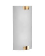 Trio Pura 212700204 mat glazen halfronde wandlamp met messingkleurige houders en twee lichtpunten