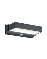 Trio Cuando 226669242 antracietgrijze platte wandlamp voor buiten met bewegingsmelder en twee ledpanelen voor up en down light
