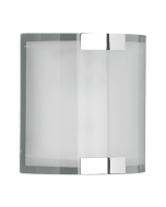 Trio Divo 2522011-06 mat glazen wandlamp met donkere rand en chromen houders