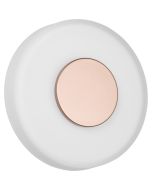 Trio Celeste 254910165 koffiebruine schijfvormige wandlamp met brede witglazen rand