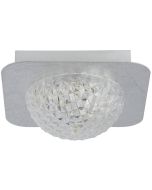 Searchligth Celestia 32511-1SI zilverkleurige plafonniere met halve acryl bol