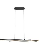 Trio Blaze 341210308 hanglamp met drie golvende balkjes in zwart en messing kleur met geintegreerde LED strips