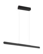 Trio Helios 343310132 langwerpige zwarte hanglamp met led strip rondom voor licht naar boven en beneden en met liftfunctie