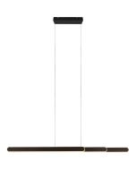 Trio Helios 343310332 langwerpige in drie delen uitschuifbare zwarte hanglamp met led strip rondom voor licht naar boven en beneden