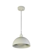 Searchlight Mars 35410CR creme hanglamp van 25cm met half ronde kap en half ronde schijf in de lamp voor indirect licht