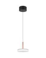 Trio Celeste 354910165 koffie bruine hanglamp met wit glas