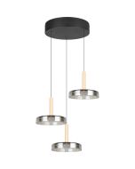 Trio Celeste 354930332 verchroomd glazen hanglamp
