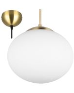 Trio Fomento 363100108 mat messing hanglamp met bolvormig wit glas