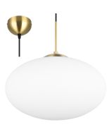 Trio Fomento 363190108 mat messing hanglamp met 40cm bolvormig wit glas