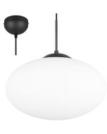 Trio Fomento 363190132 zwarte hanglamp met wit bolvormig glas van 40cm in diameter