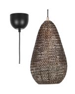 Trio Ziva 365300104 bronzen druppelvormige hanglamp van gevlochten metaal