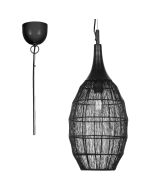 Trio Soraya 365420132 zwarte ovale hanglamp van metaaldraad