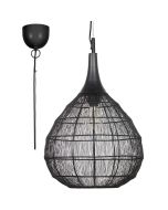 Trio Soraya 365440132 zwarte 42cm grote bolvormige hanglamp van metaaldraad