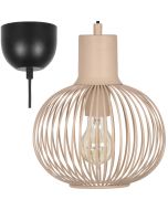 Trio Gila 365700166 zand kleurige hanglamp met kap van metalen latjes