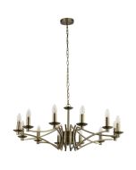 Searchlight Ascot 41312-12AB moderne antiek bronzen twaalf lichts kroonluchter