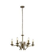 Searchlight Ascot 41312-6AB moderne bronzen zes lichts kroonluchter