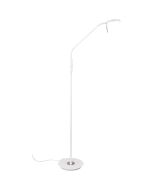 Trio Monza 423310131 witte leeslamp met ronde kop met LED paneel en dimmer aan de paal