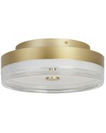 Searchlight Cyprus 42651-30GO goud kleurige plafonnière met mat glazen lichtunit met helder glas eronder