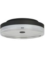 Searchlight Cyprus 42651-40BK zwarte plafonniere van 40cm met mat met helder glazen onderzijde
