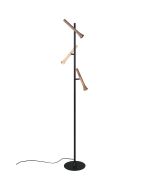 Trio Fiato 452010317 zwarte vloerlamp met drie buisvormige kappen in bruin tinten